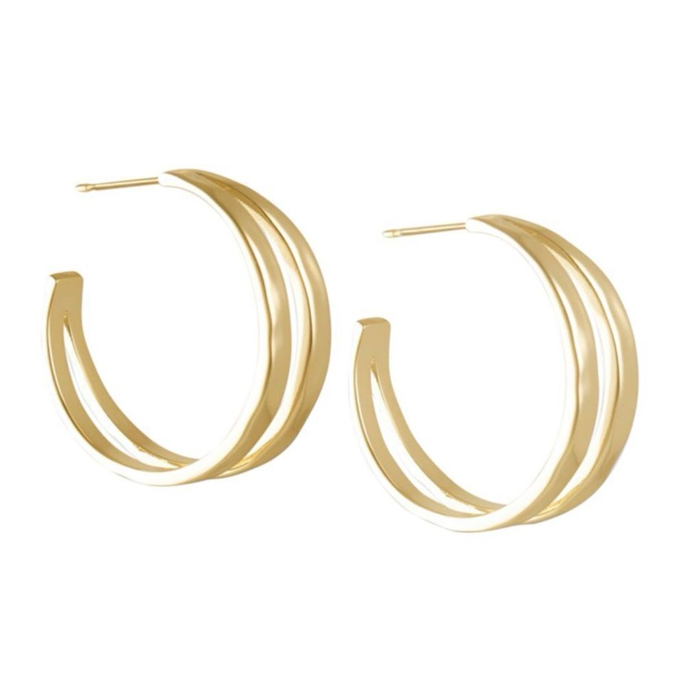 Kendra Scott Zorte hammered  Gold split Hoop Earrings